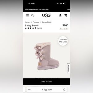 NEW without the box UGG Boots in pinkish/purple color Bailey Bow II size US 7